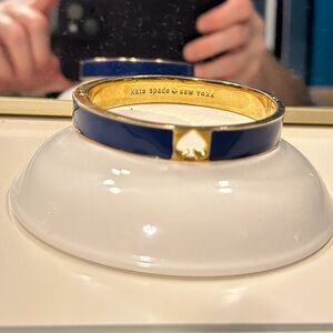 Gold and Blue Bangle Bracelet